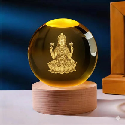 Goddess Lakshmi Crystal Lamp for Peace & Prosperity