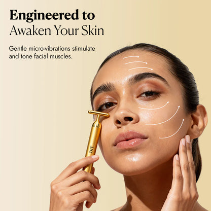 24K Golden Vibration Face Massager for Glowing Skin
