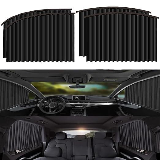 4 Pcs Car Window Privacy Curtains – UV Protection, Heat Reduction & Stylish Interior