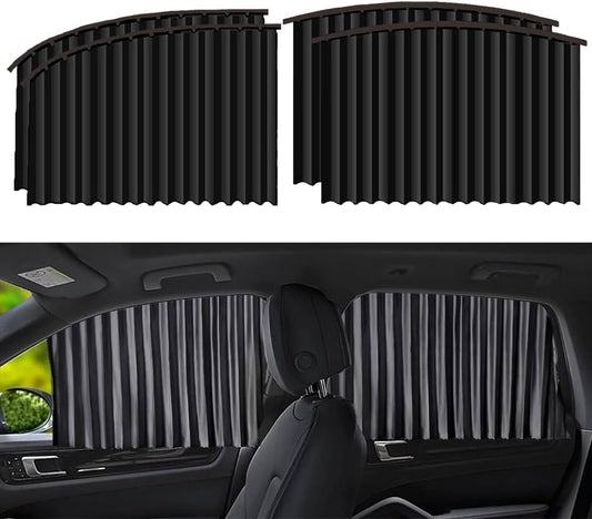 4 Pcs Car Window Privacy Curtains – UV Protection, Heat Reduction & Stylish Interior
