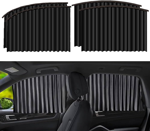 4 Pcs Car Window Privacy Curtains – UV Protection, Heat Reduction & Stylish Interior