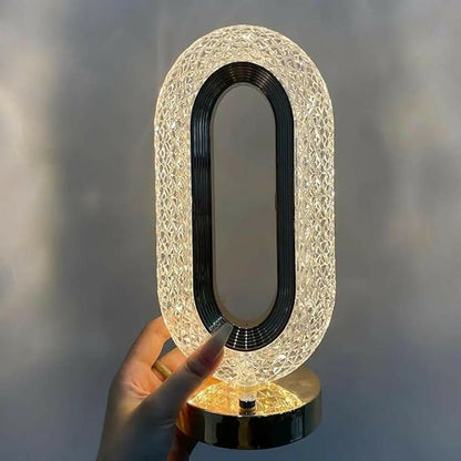 Crystal Oval Touch Table Lamp with 3 Light Modes & Dimming