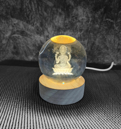 Goddess Lakshmi Crystal Lamp for Peace & Prosperity