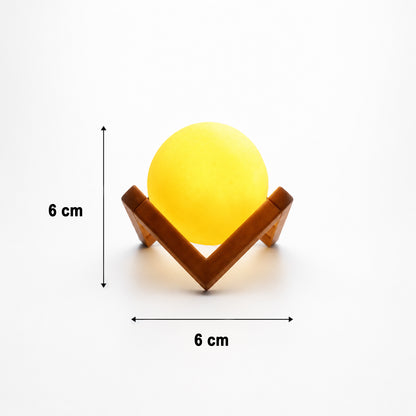 Led Ball Night Lamp With Wooden Stand (1 Pc)