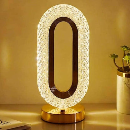 Crystal Oval Touch Table Lamp with 3 Light Modes & Dimming