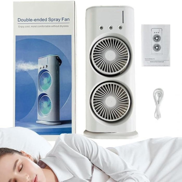 Dual Chill Mist Fan – Powerful Portable Cooling with Remote
