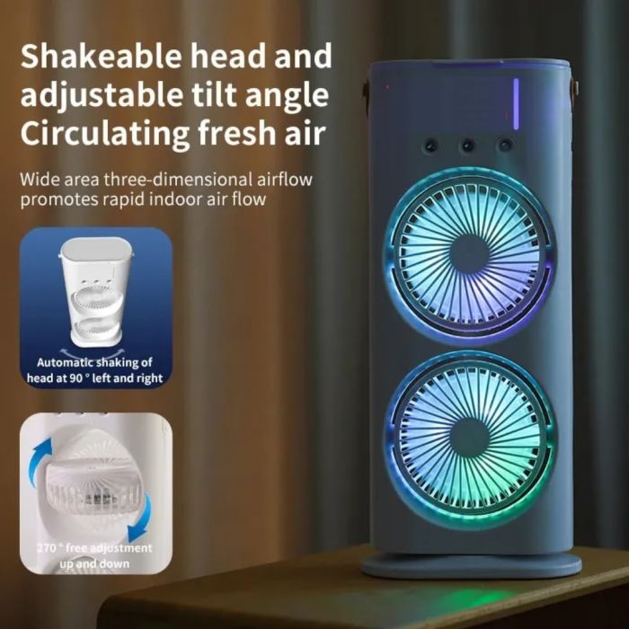Dual Chill Mist Fan – Powerful Portable Cooling with Remote