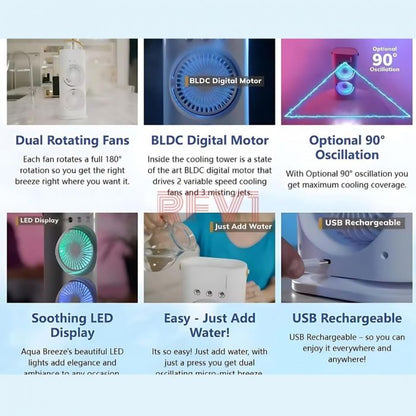 Dual Chill Mist Fan – Powerful Portable Cooling with Remote