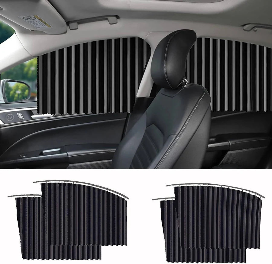 4 Pcs Car Window Privacy Curtains – UV Protection, Heat Reduction & Stylish Interior