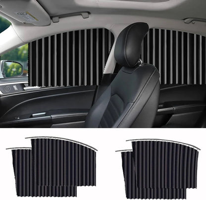 4 Pcs Car Window Privacy Curtains – UV Protection, Heat Reduction & Stylish Interior