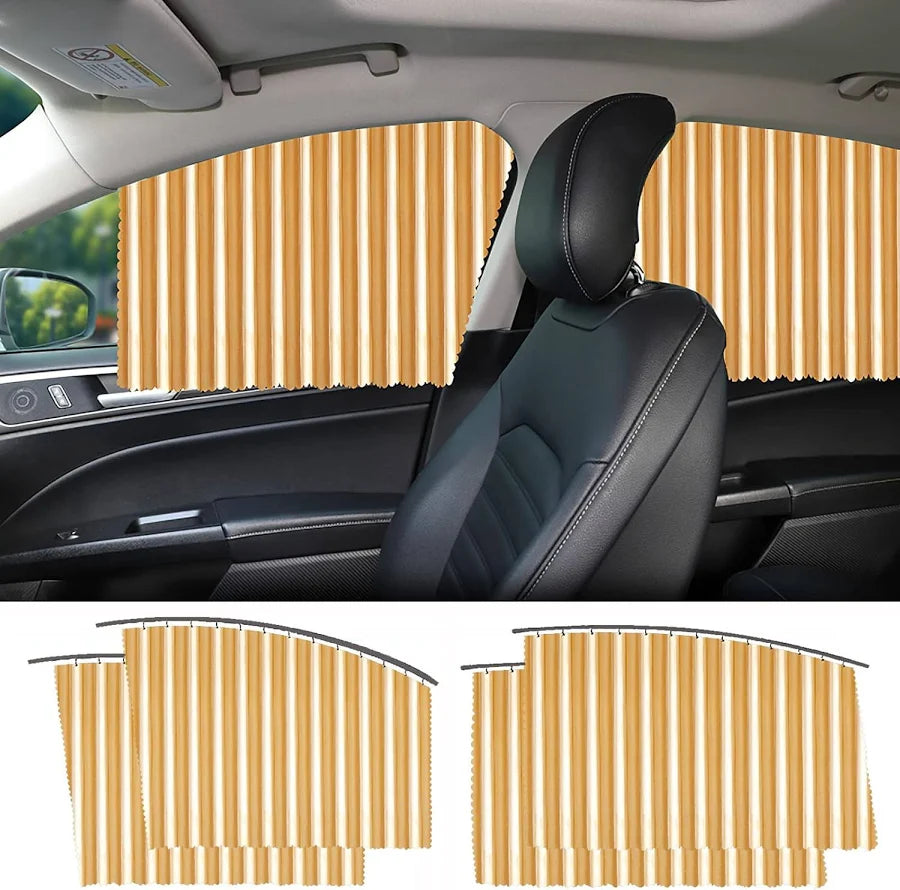 4 Pcs Car Window Privacy Curtains – UV Protection, Heat Reduction & Stylish Interior