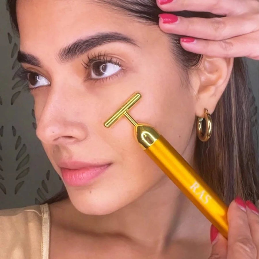 24K Golden Vibration Face Massager for Glowing Skin