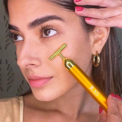24K Golden Vibration Face Massager for Glowing Skin