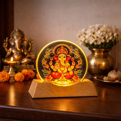 Premium 3d Lord Ganesha Acrylic Led Night Lamp