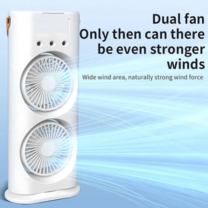 Dual Chill Mist Fan – Powerful Portable Cooling with Remote